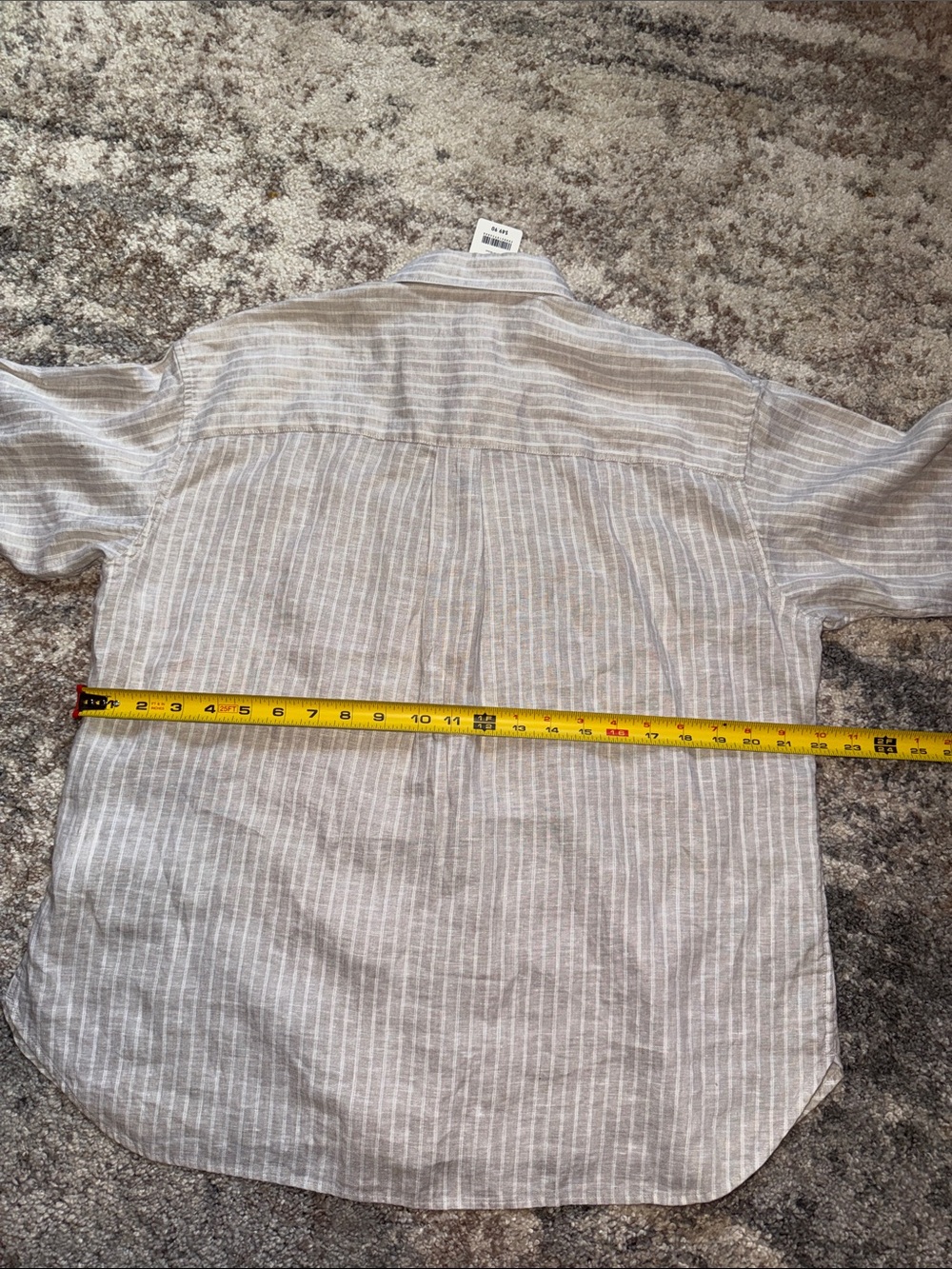 Uniqlo Beige Striped Casual Button-Down Shirt - Picture 6 of 8